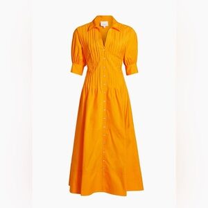 Cinq à Sept Monty Cotton-Blend Pintuck Midi-Shirtdress